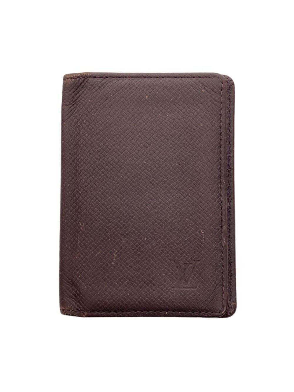 LOUIS VUITTON Card Case Wallet Leather Brown